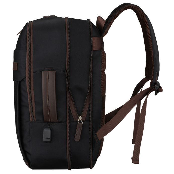 Rucsac de călătorie negru din poliester cu buzunar pentru laptop - Peterson [7]