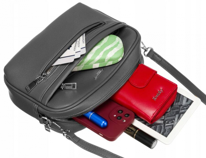 Geanta messenger dama din piele ecologica - Rovicky PTR-R-074-01-0539 GRA [7]