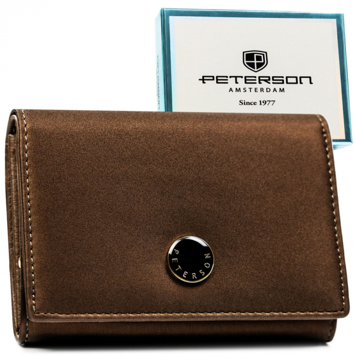 Portofel din piele naturala pentru femei Peterson PTR-PTN PS445-HNL BROWN [1]