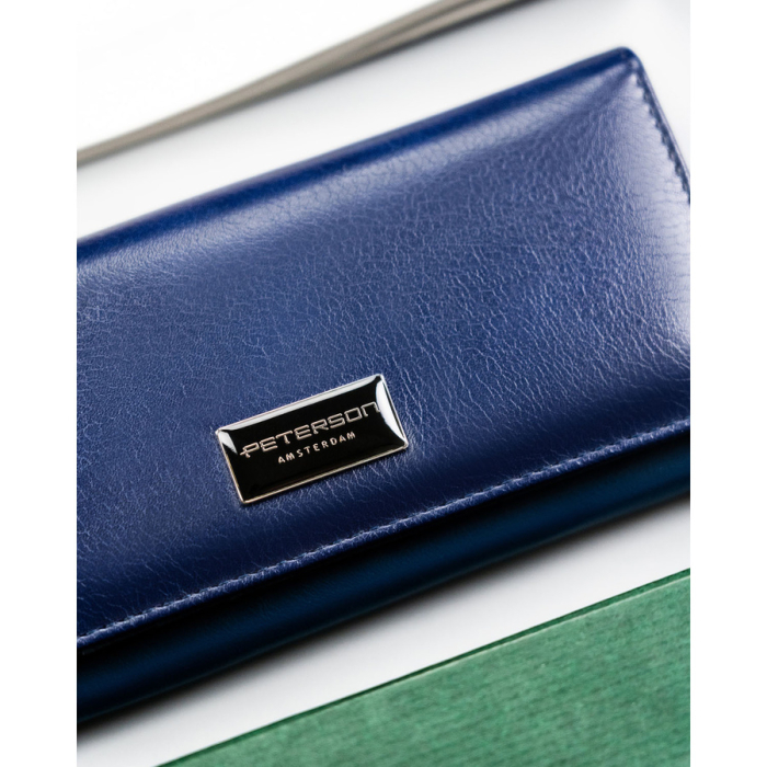 Portofel de damă bleumarin din piele naturală și ecologică - Peterson PTR-PTN PX27-F773 NAVY [4]