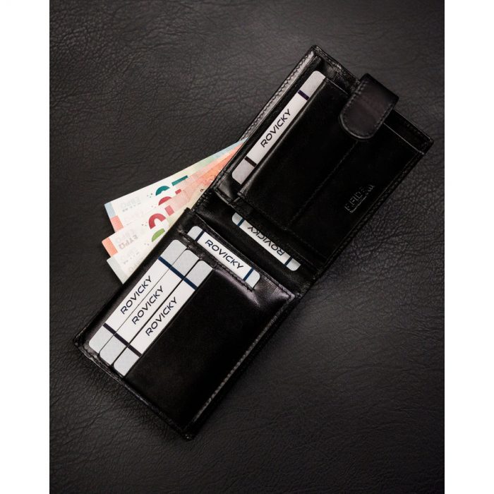 Portofel din piele naturala pentru barbati Rovicky PTR-CPR-06L-NBAR BLACK [8]
