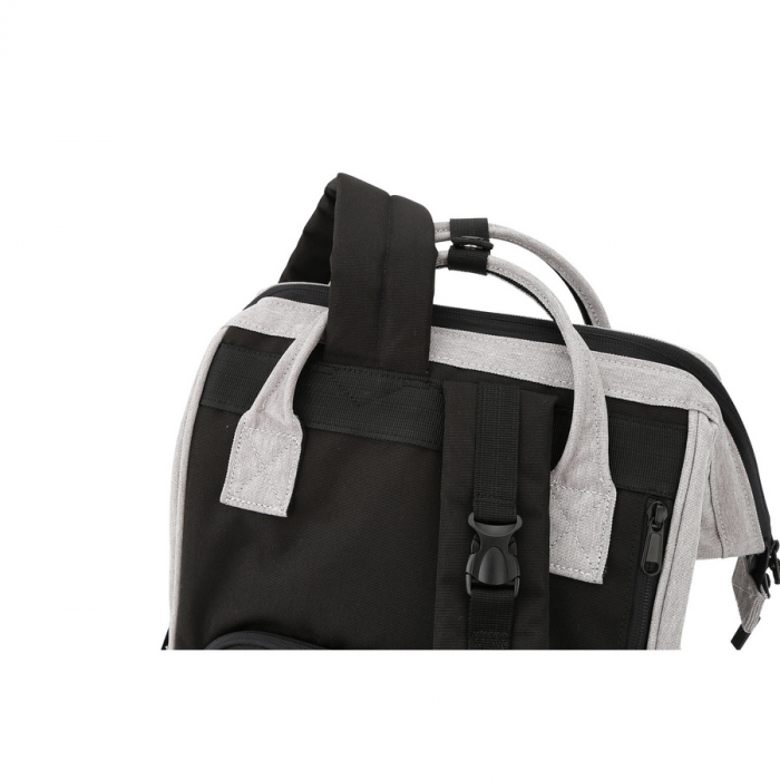 Rucsac gri, spațios pentru femei, din poliester, cu închidere cu fermoar - Himawari PTR-1208-04 [11]
