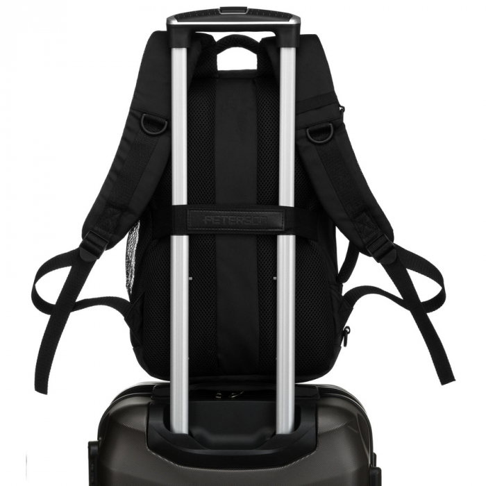 Rucsac de călătorie negru din poliester, perfect pentru bagajul de mână - Peterson PTR-PTN BIELIK-6491 BLAC [6]