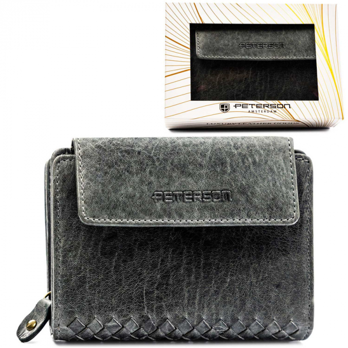 Portofel dama din piele naturala Peterson PTR-PTN WD2-VLCN-4499 BL [1]