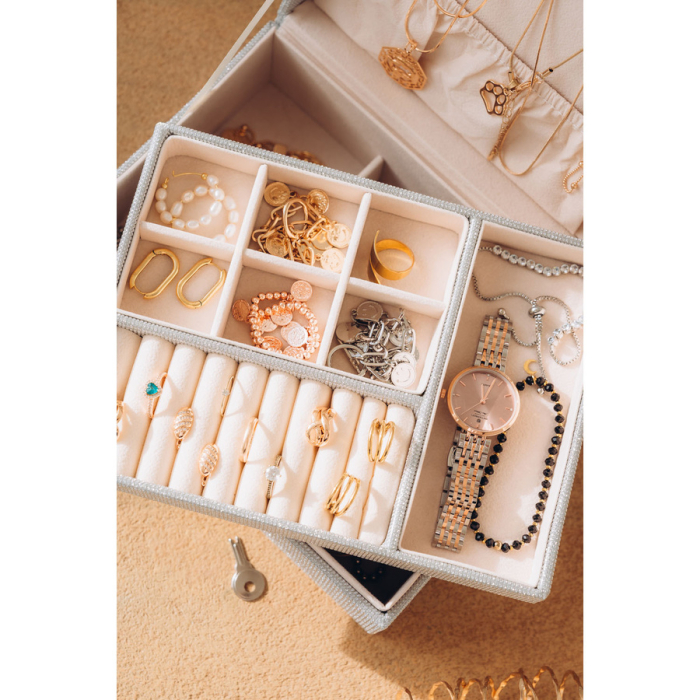 Cutie de bijuterii din argint cu cheie și zăvor - Peterson PTR-PTN SZK-11-5943 SILV [9]