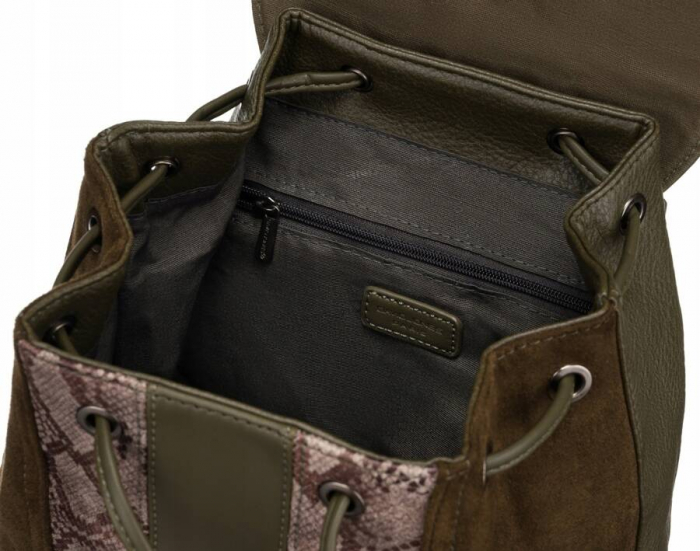 Rucsac de damă din piele ecologică cu clapă - David Jones PTR-6885-2 KHAKI [6]