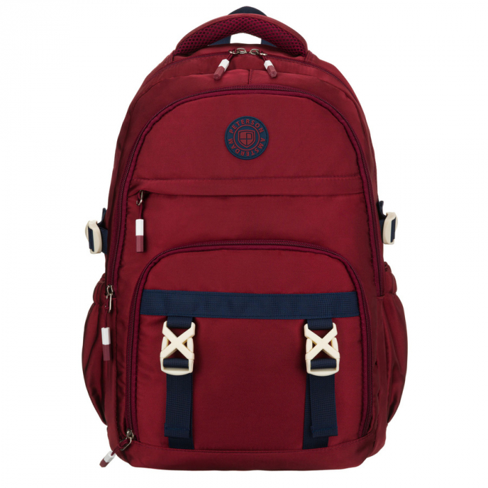 Rucsac școlar din poliester bordo cu , curele laterale - Peterson PTR-PTN 8594-1402 BORDO [2]
