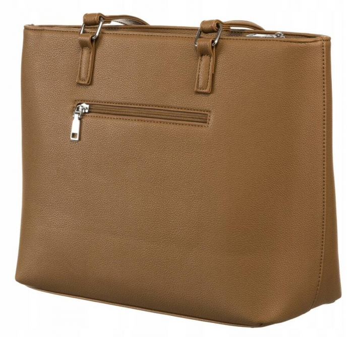 Geantă shopper damă din piele ecologică cu o posetă suplimentară - Rovicky PTR-R-072-01-0287 BEI [3]