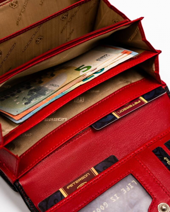 Portofel dama din piele naturala Peterson PTR-PTN KA-24-9504 RED/B [8]
