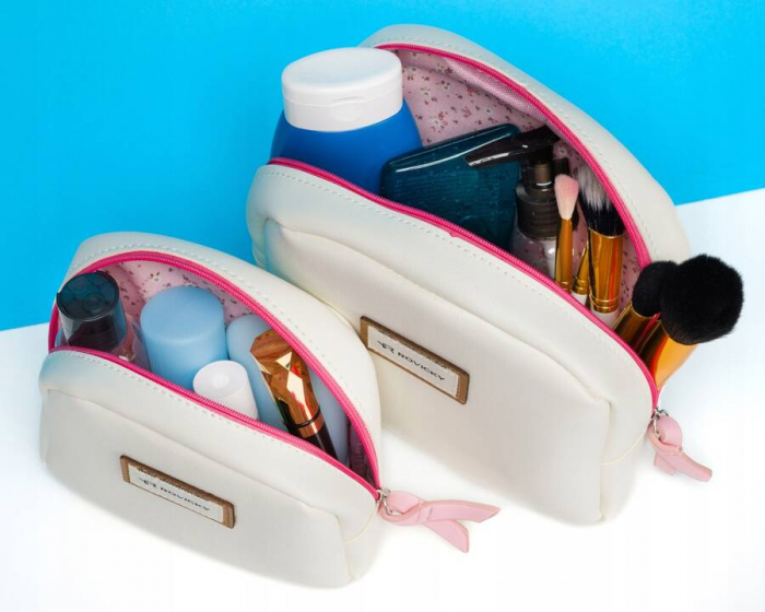 Set doua genti cosmetice dama din piele ecologica - Rovicky PTR-R-261-9404 WH [8]