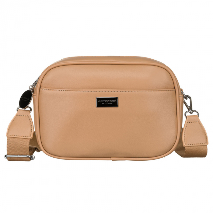 Geantă de damă urbană, bej, din piele ecologică, geantă crossbody Peterson PTR-PTN STY-2-PIL BAIGE [2]