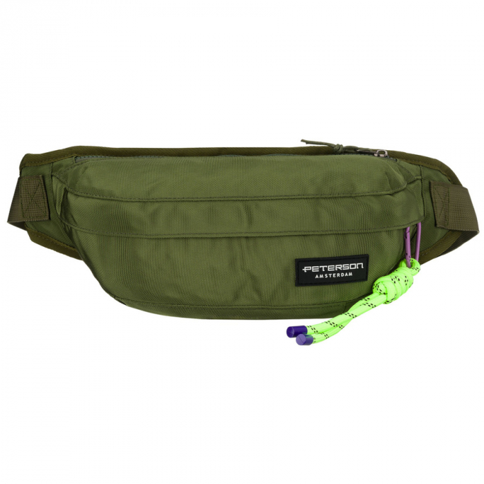Geantă practică și spațioasă, din poliester verde, închisă cu fermoar și o capsă elegantă - Peterson PTR-PTN SWY-02-7000 GREE [2]