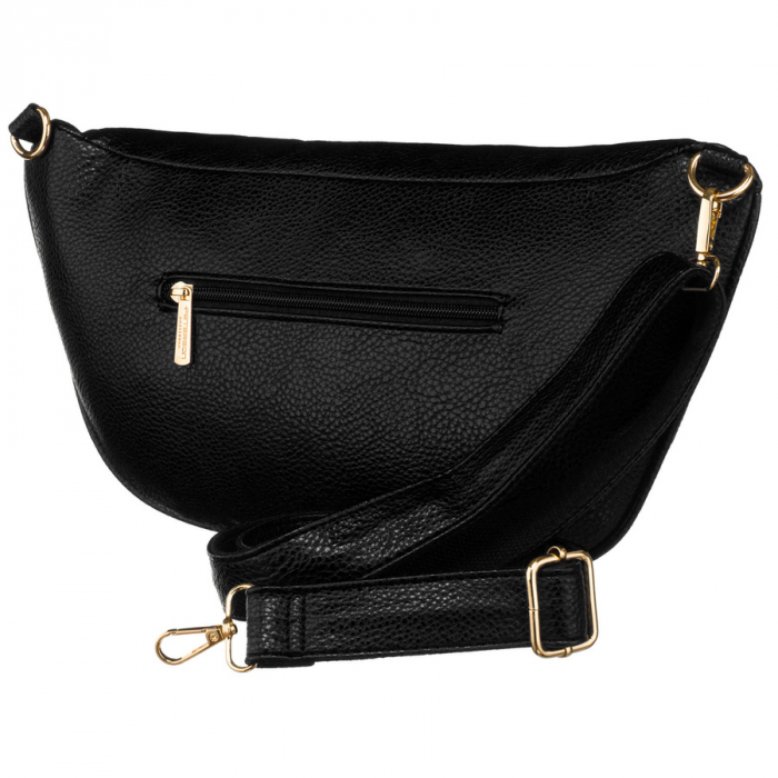 Geantă mare de damă neagră din piele ecologică, geantă de talie sau de umăr, geantă crossbody, Peterson PTR-PTN SSY-3-F19 BLACK [5]