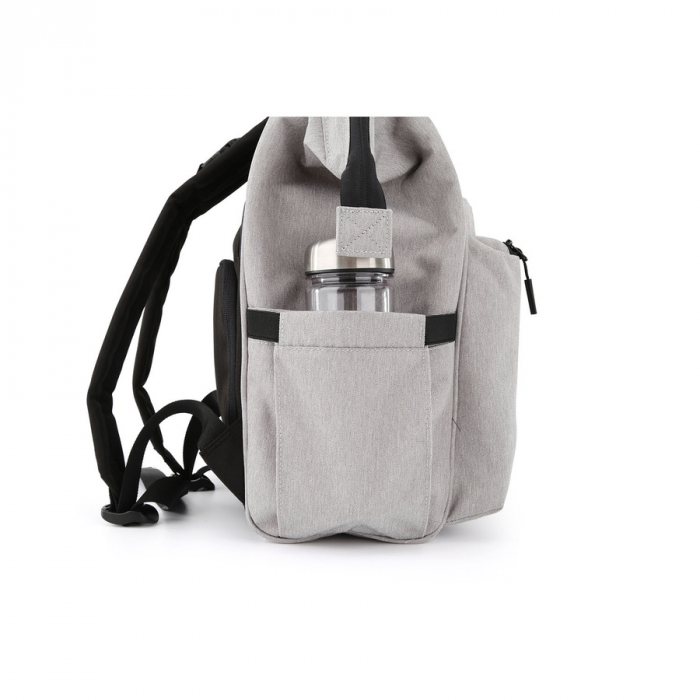 Rucsac gri, spațios pentru femei, din poliester, cu închidere cu fermoar - Himawari PTR-1208-04 [5]