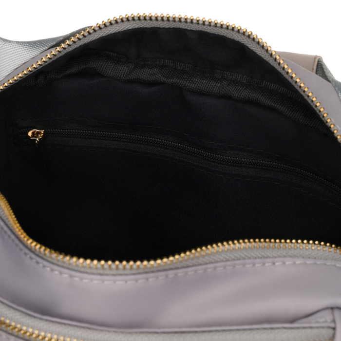 Geantă de damă gri din nailon cu închidere cu fermoar - Peterson PTR-PTN JN-13-0269 GRAY [13]