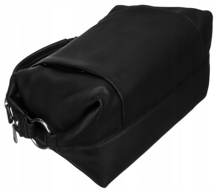 Geanta messenger dama din piele ecologica cu bretele detasabile - Flora&Co PTR-H3605 NOIR [8]