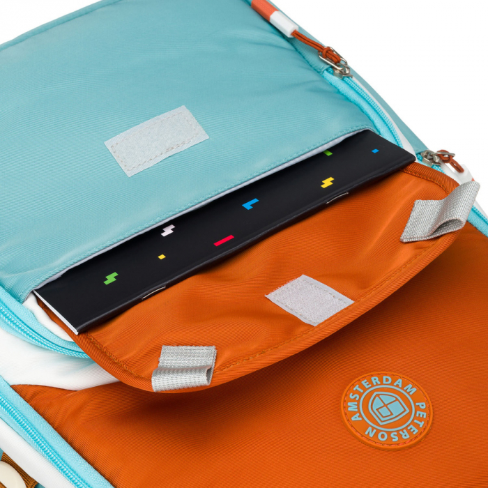 Rucsac școlar albastru și portocaliu rezistent la umezeală cu compartiment pentru laptop - Peterson PTR-PTN 8592-1358 BLUE [18]