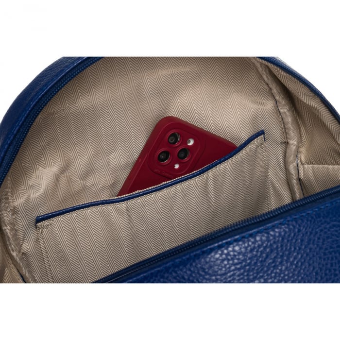 Rucsac de damă matlasat, la modă, bleumarin, decorat cu nituri aurii, piele ecologică Peterson PTR-PTN SPY-1-F19 NAVY [8]