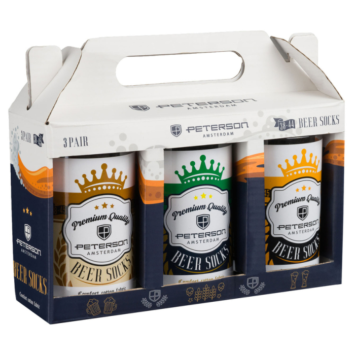Set de șosete bărbătești cu diverse modele de bere, mărimi 38-45 - Peterson PTR-PTN SML-S3W-BE-38-44 [3]