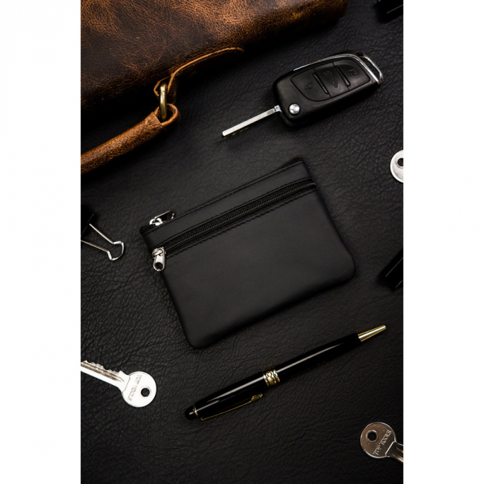 Husa pentru chei de culoare neagră din piele naturală PTR-34802-ACL-1084 BLACK [2]