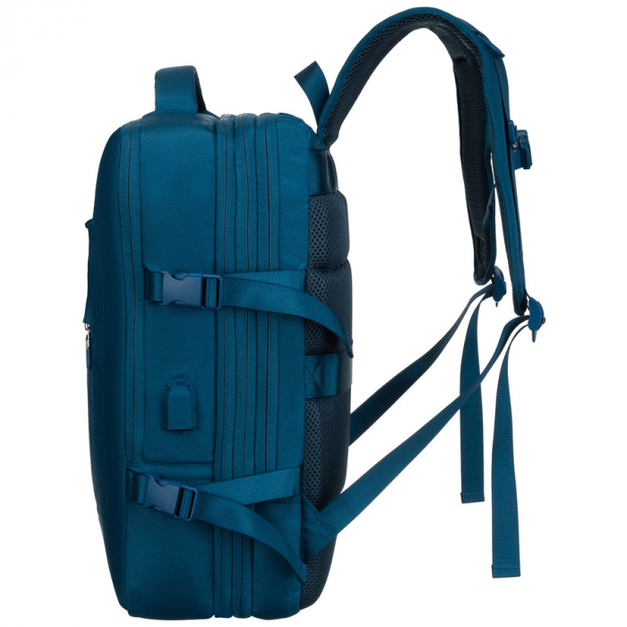 Rucsac de călătorie albastru, perfect pentru bagajul de mână și echipat cu curele de compresie - Peterson PTR-PTN 24421-5104 BLUE [6]
