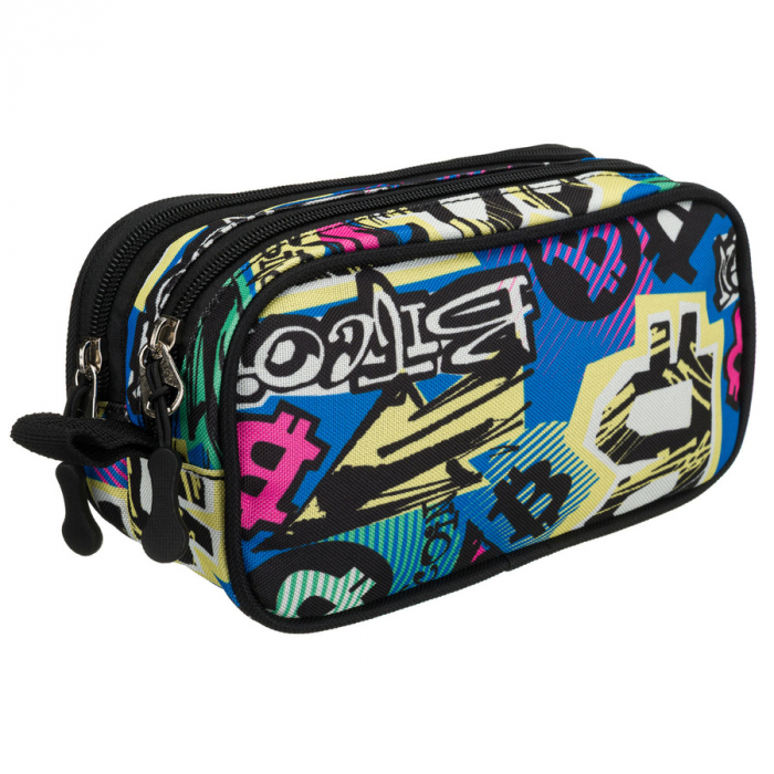Penar școlar din poliester cu model graffiti și închidere cu fermoar - Peterson PTR-PTN MOTYLEK-5158 B75 [3]