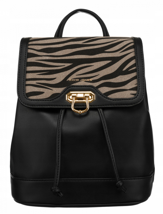 Rucsac urban de dama cu clips din piele ecologica - David Jones PTR-6865-3 BL [2]