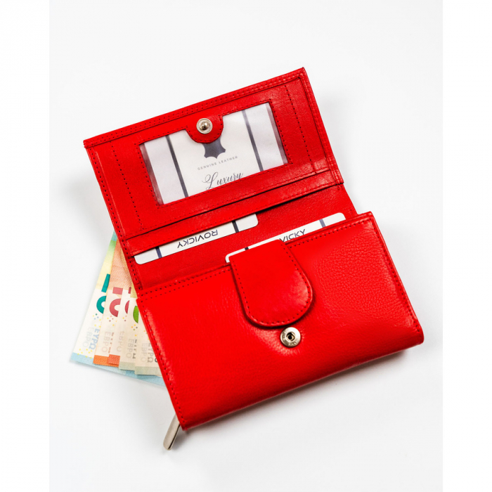 Portofel dama din piele naturala Rovicky PTR-R-D1512-NCD-BL RED [7]