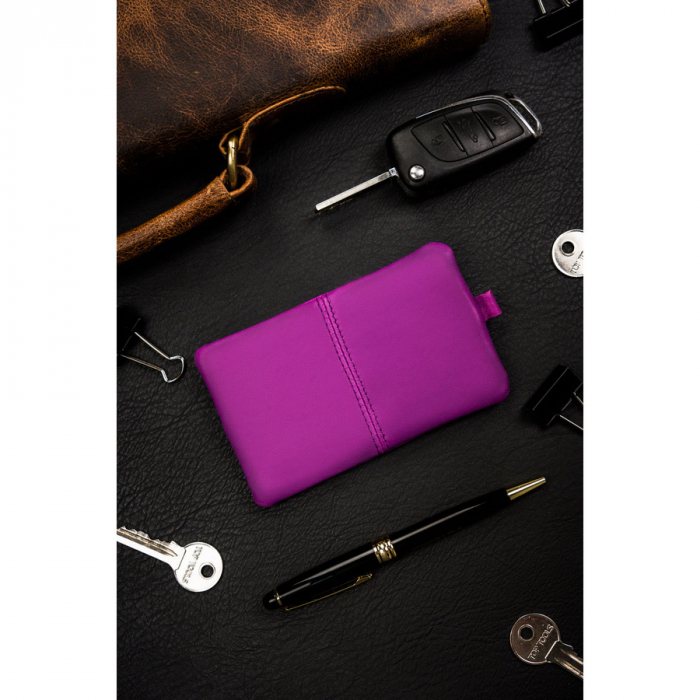 Husă pentru chei din piele naturală de culoare violet PTR-KC-02-PDM PURPLE [3]