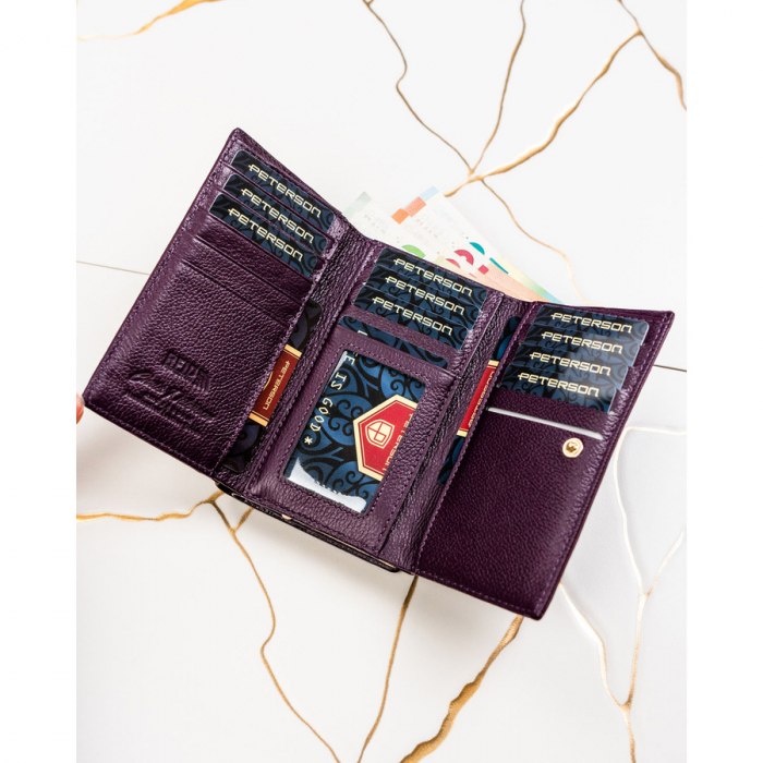 Portofel din piele pentru femei Peterson PTR-PTN PS108-HNL PURPLE [8]