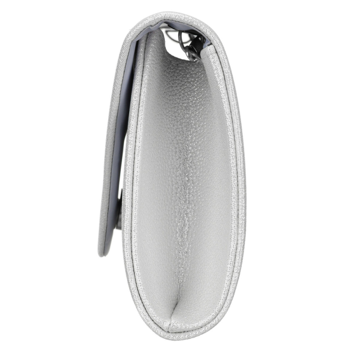 Geantă tip clutch argintie pentru femei, din piele ecologică, suspendată cu lanț - Rovicky R-XS029-1-0702 SILVE [4]