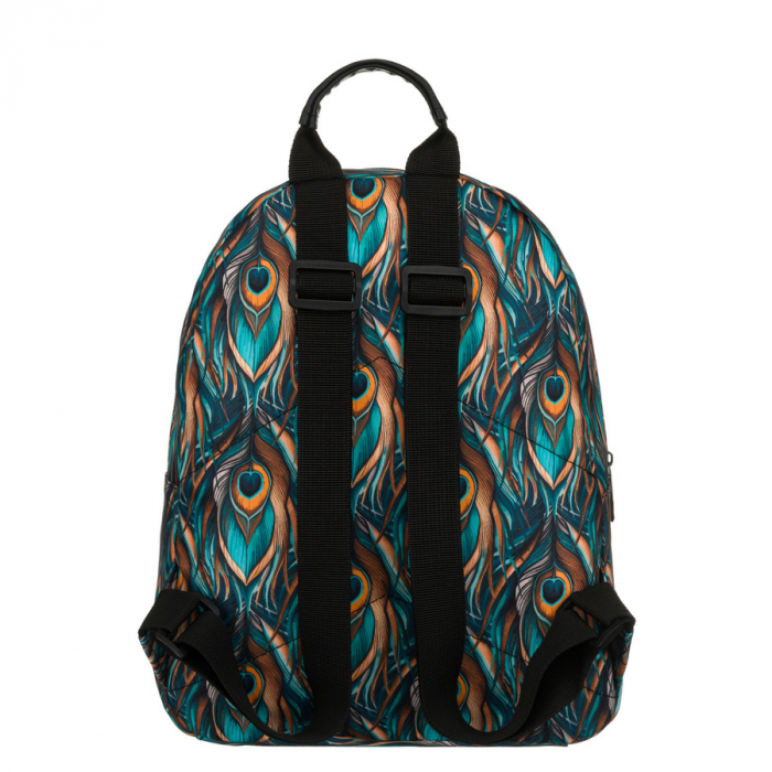 Rucsac de damă din poliester multicolor cu un model modern cu pene de păun - Rovicky PTR-R-PL15601-8985 18 [3]