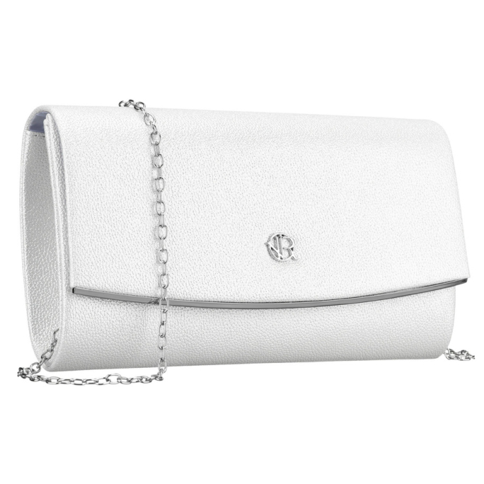 Geantă elegantă de damă, de culoare argintie, din piele ecologică, suspendată cu lanț - Rovicky PTR-R-XS028-1-0597 SILVE [1]