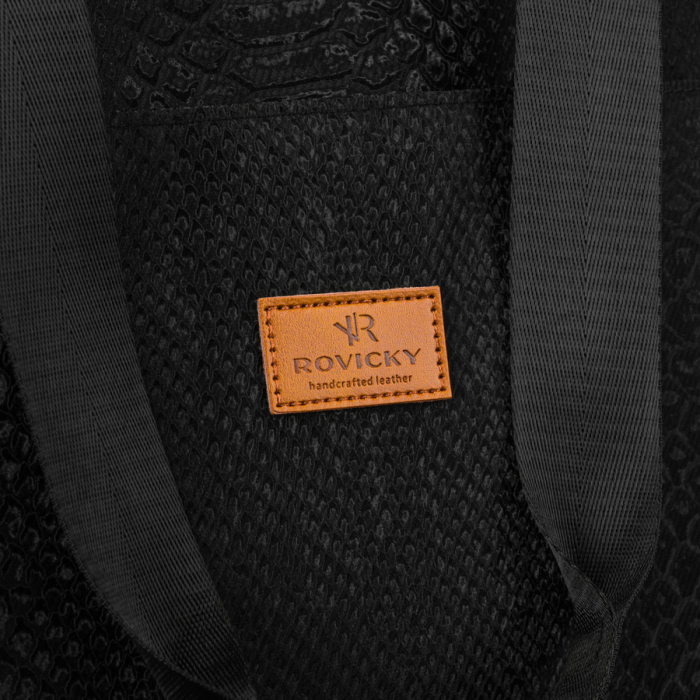 Geantă mare de damă din poliester, neagră - Rovicky PTR-R-TZ-01-2400 BLACK W [4]