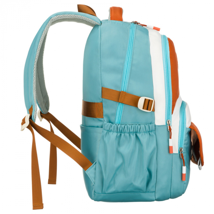 Rucsac școlar albastru și portocaliu rezistent la umezeală cu compartiment pentru laptop - Peterson PTR-PTN 8592-1358 BLUE [3]