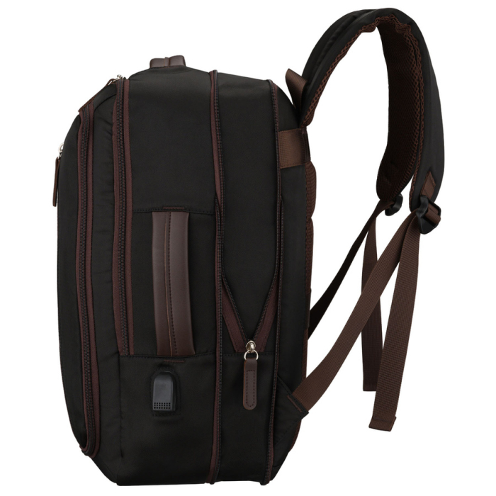 Rucsac spațios pentru mame, fabricat din poliester gri, echipat cu port USB - Peterson [26]