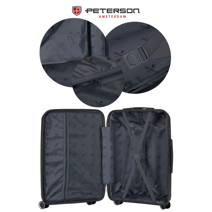 Valiză din polipropilenă gri mediu cu mâner extensibil - Peterson PTR-PTN HPP-01-W-M-1815 [8]