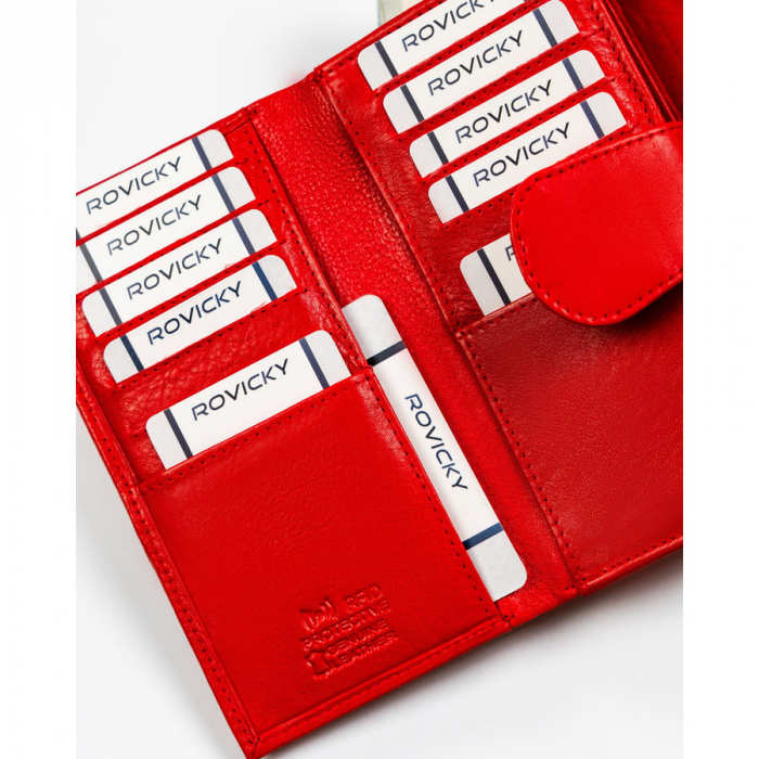Portofel dama din piele naturala Rovicky PTR-R-D1512-NCD-BL RED [9]