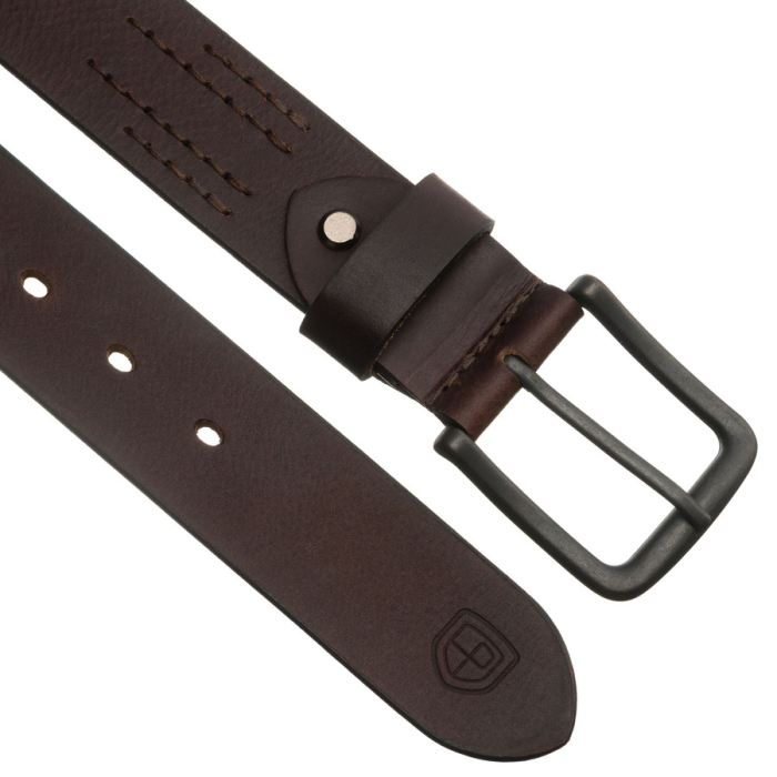 Curea bărbătească maro din piele naturală cu cataramă clasică - Peterson PTR-PTN LTP-33 [4]