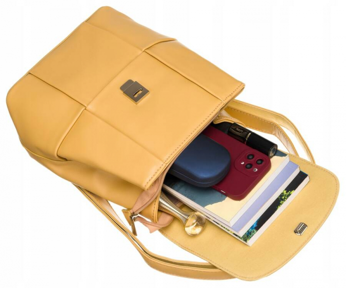 Rucsac clasic de dama din piele ecologica - David Jones PTR-6746-2 YELL [7]