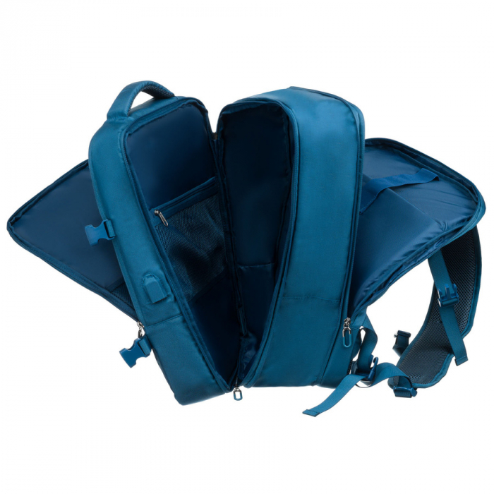 Rucsac de călătorie albastru, perfect pentru bagajul de mână și echipat cu curele de compresie - Peterson PTR-PTN 24421-5104 BLUE [16]