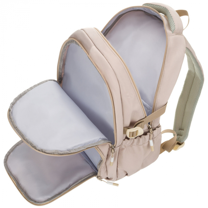 Rucsac școlar bej, la modă, din poliester, cu bretele reglabile - Peterson PTR-PTN 8594-1389 BEIGE [8]