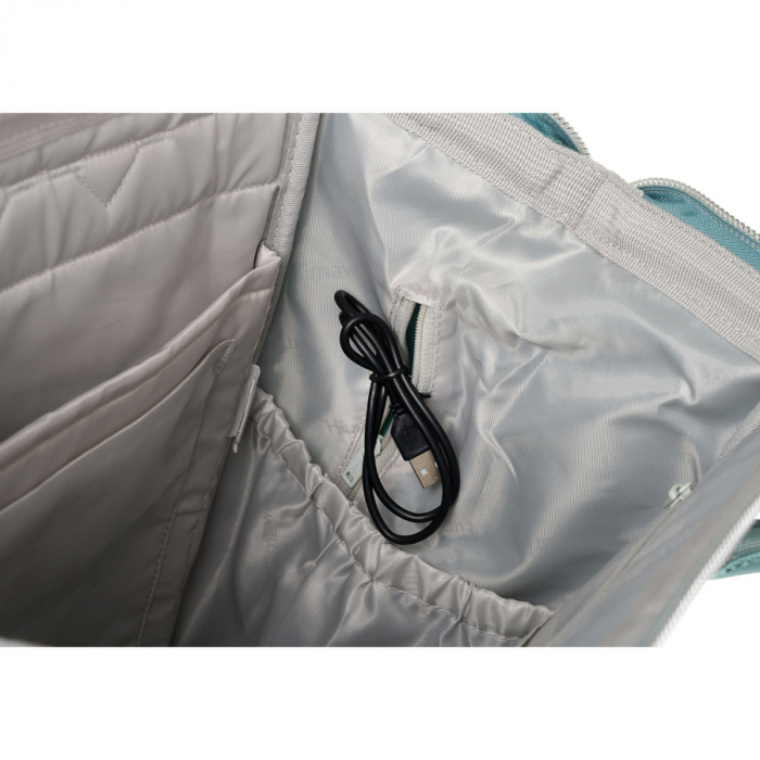 Rucsac spațios pentru laptop, verde mentă, cu port USB - Himawari PTR-1881-08(1) [12]