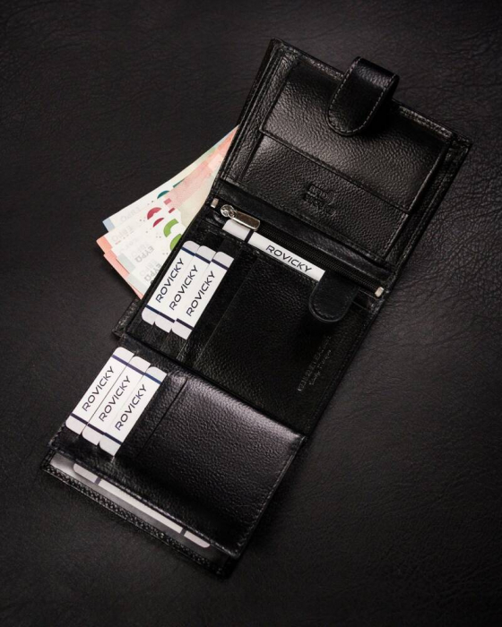 Portofel barbati din piele naturala Rovicky PTR-N4L-RPVT-BL BL [7]