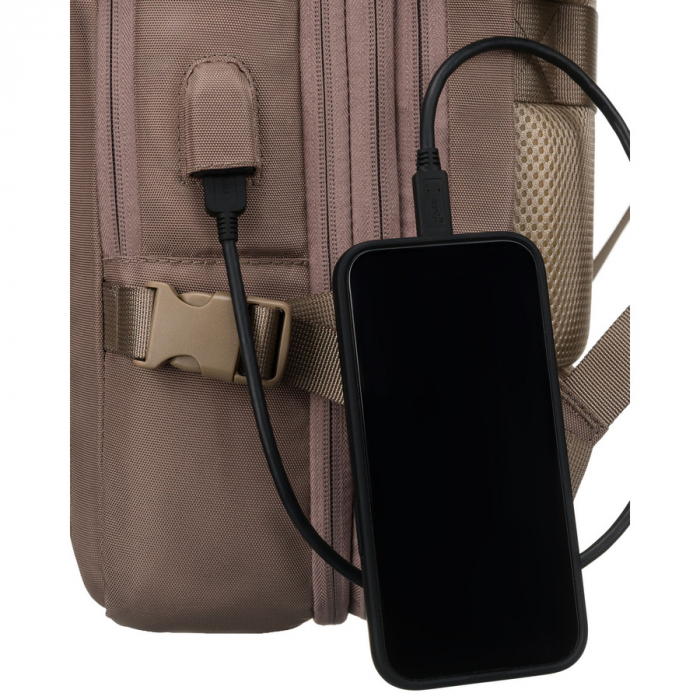 Rucsac de călătorie bej cu port USB - Peterson PTR-PTN 24421-5081 BEIGE [24]