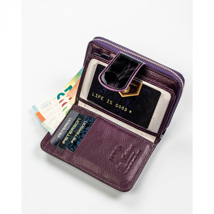 Portofel dama din piele naturala Peterson PTR-PTN PS115-FDS PURPLE [8]