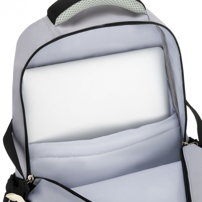 Ghiozdan școlar alb-negru din poliester cu o husă suplimentară practică - Peterson PTR-PTN 8603-1310 BLACK [9]