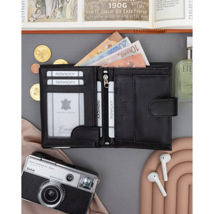 Portofel din piele naturala pentru barbati Cavaldi PTR-N4L-P-PDM-BL BLACK [5]