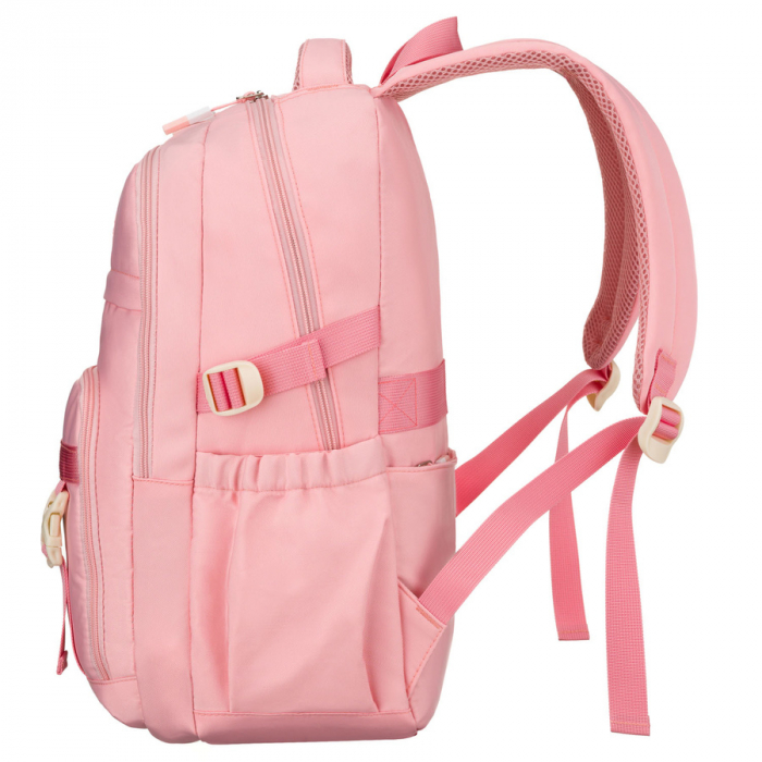 Rucsac școlar elegant din poliester roz cu bretele reglabile - Peterson PTR-PTN 8594-1396 PINK [6]