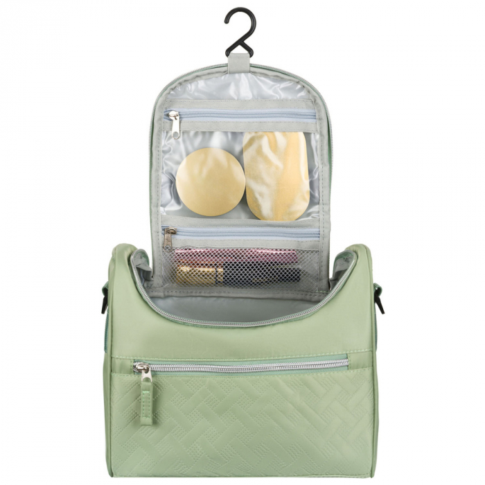 Geantă cosmetice de călătorie din material sintetic verde cu cârlig pentru agățare - Peterson PTR-PTN 24463-3964 GREEN [6]
